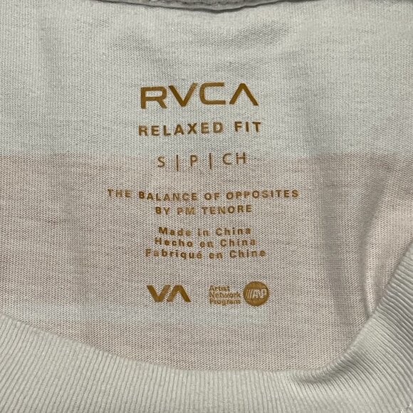 RVCA Mens Get Over It Ss Tee White Embroidered Small - Picture 7 of 7